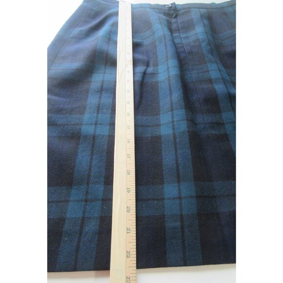 Alanni By Donny Brook 100% Wool Blue/Green Plaid Skirt Women 14  Made In Ukraine - Picture 9 of 12